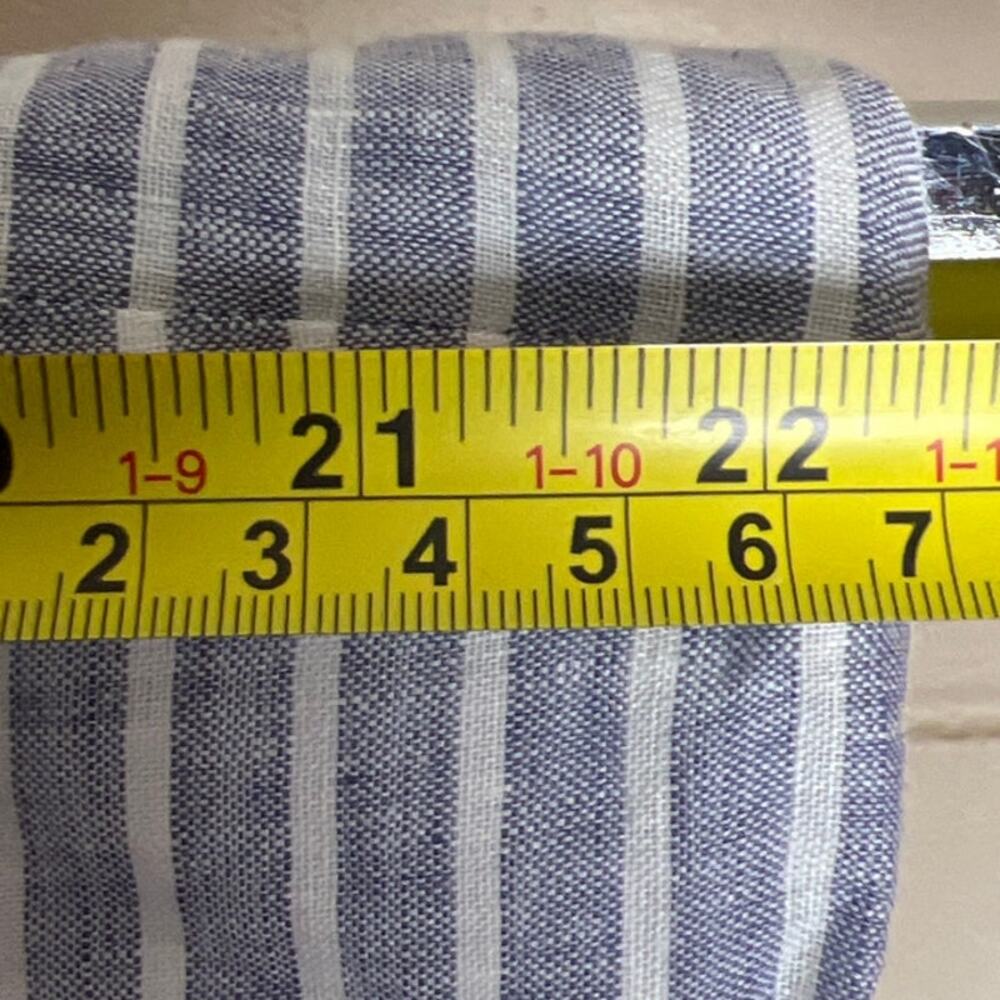 J. Jill Linen Striped Button Down Women Sleeveless Blue White Large - Picture 6 of 7
